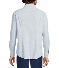 Murano Collezione Canclini Athletic Fit Chevron Techno Long Sleeve Woven Shirt