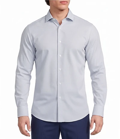 Murano Collezione Canclini Athletic Fit Chevron Techno Long Sleeve Woven Shirt