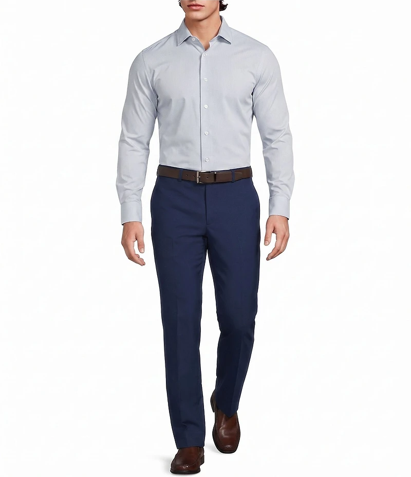 Murano Collezione Canclini Athletic Fit Chevron Techno Long Sleeve Woven Shirt
