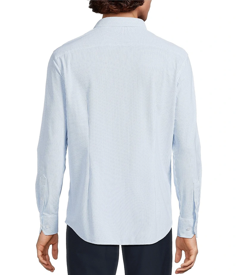 Murano Collezione Canclini Athletic Fit Dash Stripe Long Sleeve Techno Woven Shirt