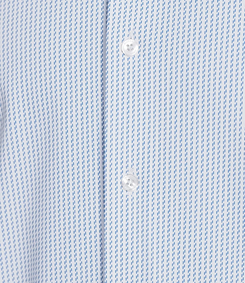 Murano Collezione Canclini Athletic Fit Dash Stripe Long Sleeve Techno Woven Shirt