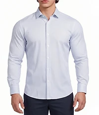 Murano Collezione Canclini Athletic Fit Dash Stripe Long Sleeve Techno Woven Shirt