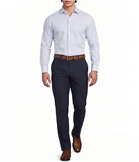 Murano Collezione Canclini Athletic Fit Dash Stripe Long Sleeve Techno Woven Shirt