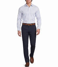 Murano Collezione Canclini Athletic Fit Dash Stripe Long Sleeve Techno Woven Shirt