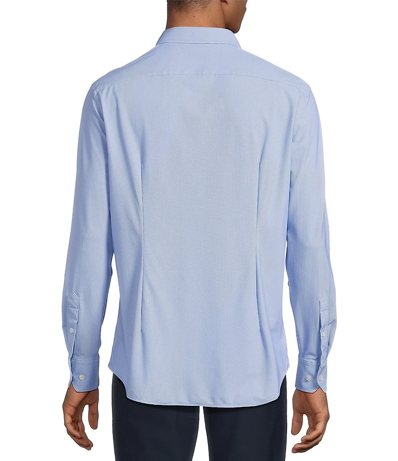 Murano Collezione Canclini Athletic Fit Micro Geometric Pattern Long Sleeve Techno Woven Shirt