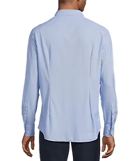 Murano Collezione Canclini Athletic Fit Micro Geometric Pattern Long Sleeve Techno Woven Shirt