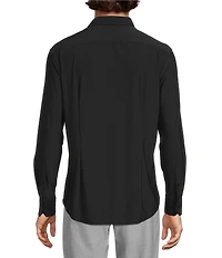 Murano Collezione Canclini Athletic Fit Solid Long-Sleeve Techno Woven Shirt