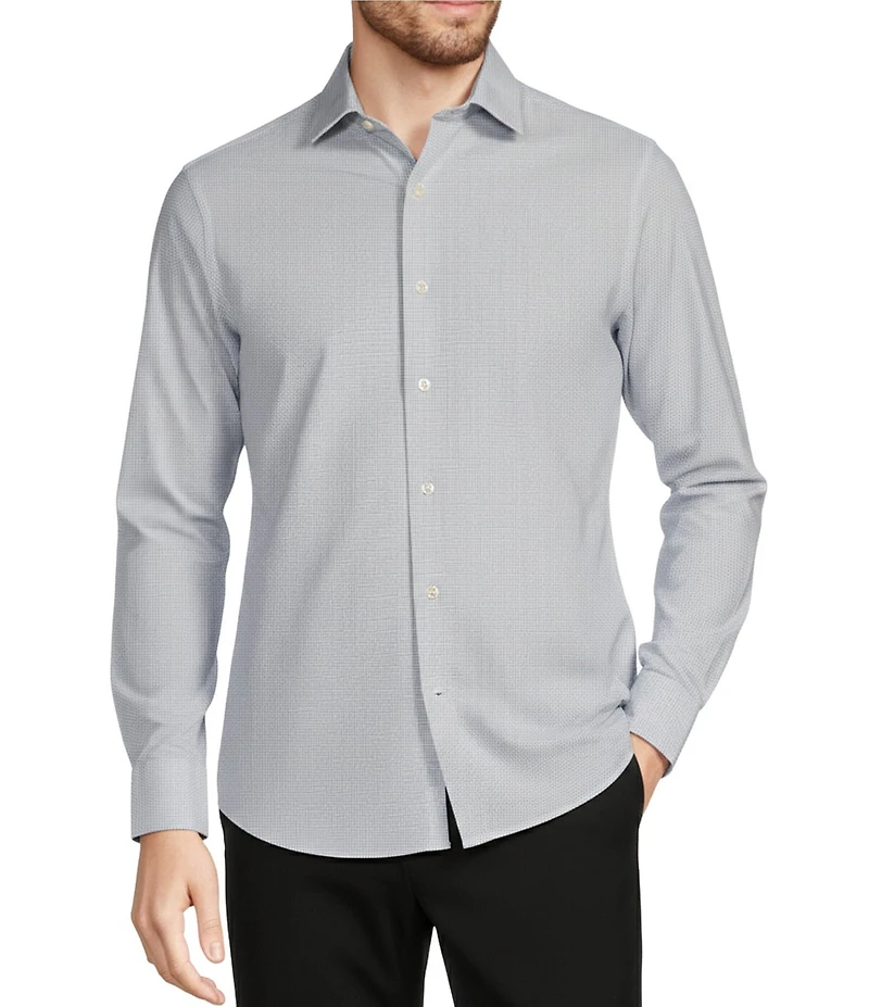 Murano Collezione Canclini Slim Fit Chevron Techno Long Sleeve Woven Shirt