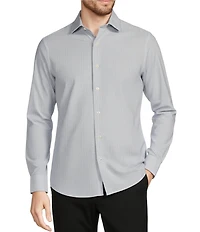 Murano Collezione Canclini Slim Fit Chevron Techno Long Sleeve Woven Shirt