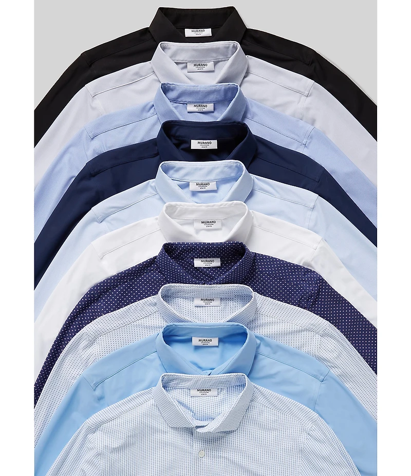 Murano Collezione Canclini Slim-Fit Dash Stripe Long-Sleeve Techno Woven Shirt