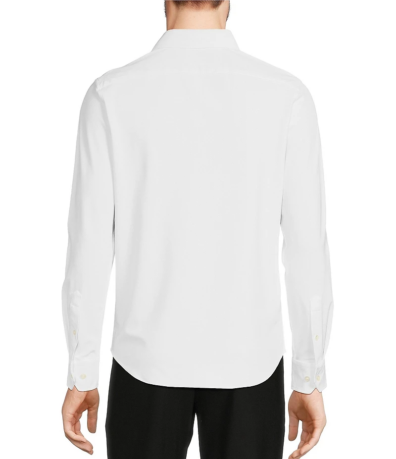 Collezione Eurojersey Slim-Fit Stretch Solid Textured Long Sleeve Woven Shirt