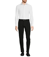 Collezione Eurojersey Slim-Fit Stretch Solid Textured Long Sleeve Woven Shirt