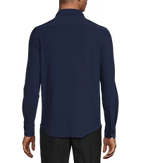 Collezione Eurojersey Slim-Fit Stretch Solid Textured Long Sleeve Knit Shirt
