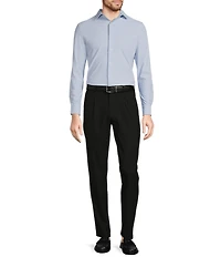 Collezione Eurojersey Slim-Fit Stretch Solid Textured Long Sleeve Woven Shirt