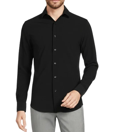 Collezione Eurojersey Slim-Fit Stretch Solid Textured Long Sleeve Woven Shirt