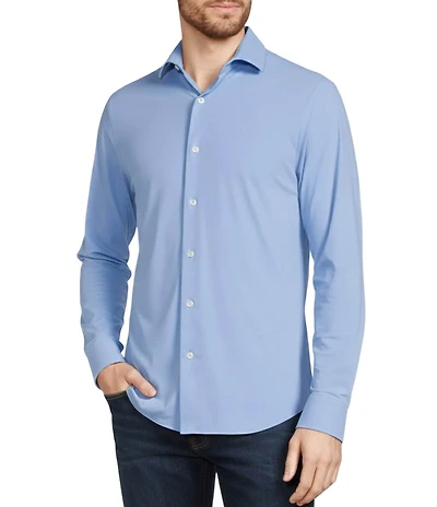 Murano Collezione Canclini Slim-Fit Solid Long-Sleeve Techno Woven Shirt
