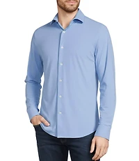 Murano Collezione Canclini Slim-Fit Solid Long-Sleeve Techno Woven Shirt