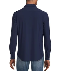 Murano Collezione Canclini Slim-Fit Solid Long-Sleeve Techno Woven Shirt