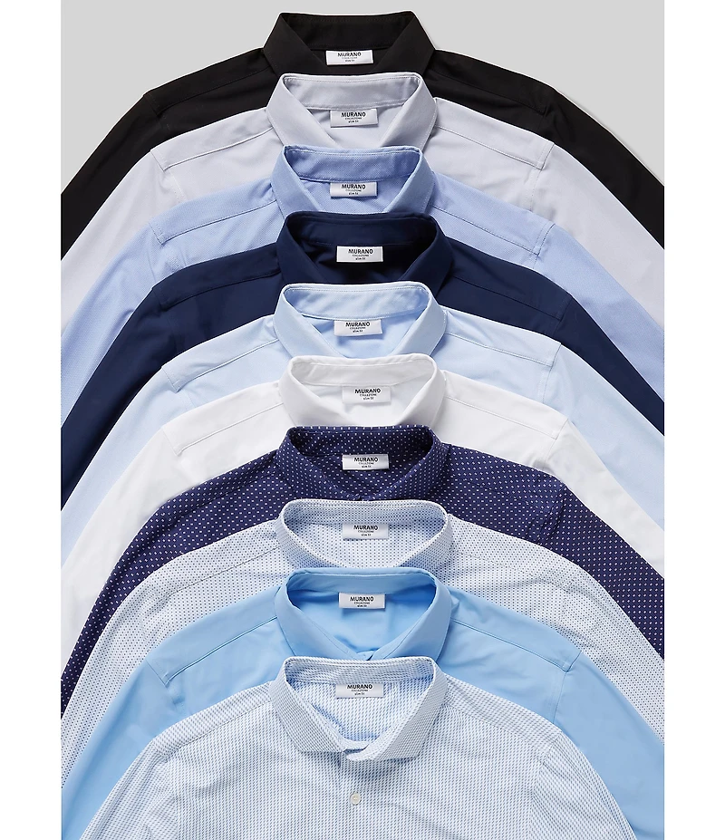 Murano Collezione Canclini Slim-Fit Solid Long-Sleeve Techno Woven Shirt