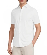 Murano Collezione Canclini Solid Slim Fit Short Sleeve Woven Shirt