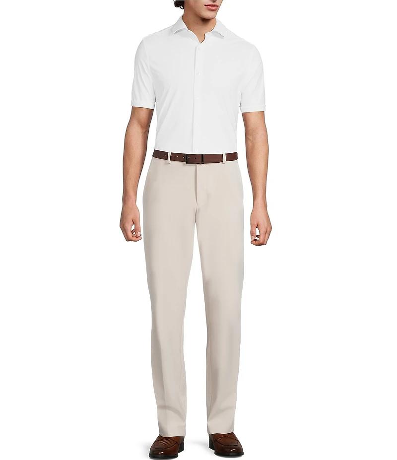 Murano Collezione Canclini Solid Slim Fit Short Sleeve Woven Shirt