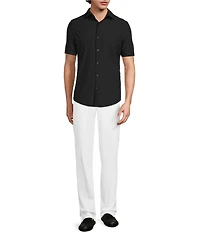 Murano Collezione Canclini Solid Slim Fit Short Sleeve Woven Shirt