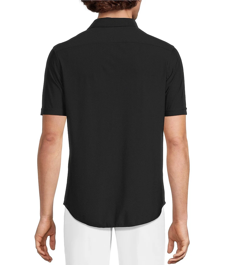Murano Collezione Canclini Solid Slim Fit Short Sleeve Woven Shirt