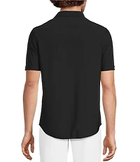 Murano Collezione Canclini Solid Slim Fit Short Sleeve Woven Shirt