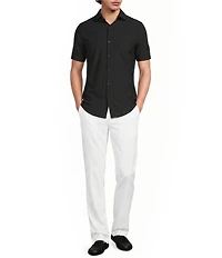 Murano Collezione Canclini Solid Slim Fit Short Sleeve Woven Shirt