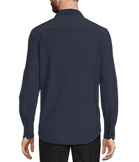 Murano Collezione Classic Fit Textured Dobby Long-Sleeve Knit Shirt