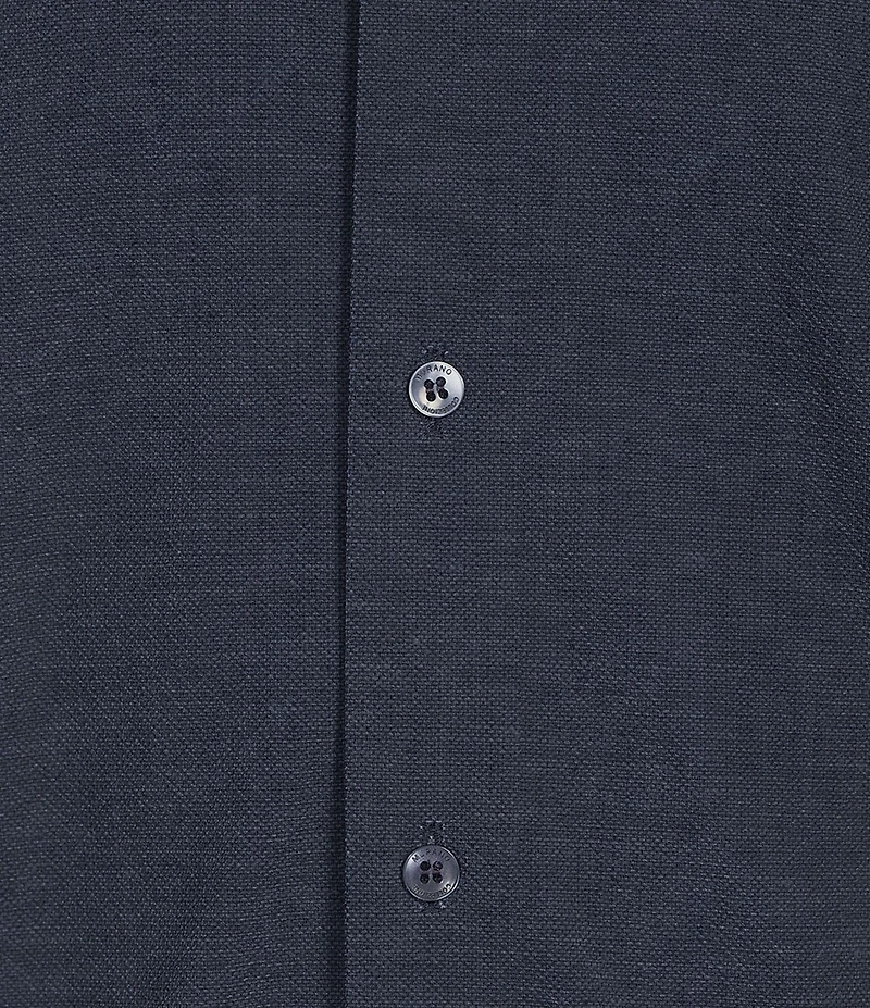 Murano Collezione Classic Fit Textured Dobby Long-Sleeve Knit Shirt