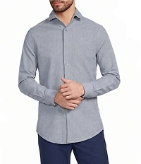Murano Collezione Classic Fit Textured Dobby Long-Sleeve Knit Shirt