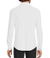 Murano Collezione Eurojersey Slim Fit Solid Textured Long Sleeve Woven Shirt