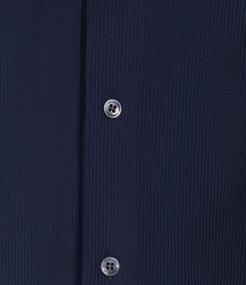 Murano Collezione Eurojersey Slim Fit Solid Textured Long Sleeve Woven Shirt