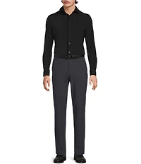 Murano Collezione Eurojersey Slim Fit Solid Textured Long Sleeve Woven Shirt