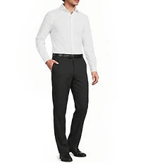 Murano Collezione Eurojersey Slim Fit Solid Textured Long Sleeve Woven Shirt