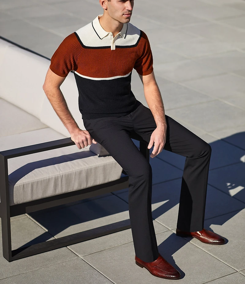 Murano Collezione Evan Extra Slim-Fit Performance Bi-Stretch Suit Separates Wool Blend Flat-Front Dress Pants