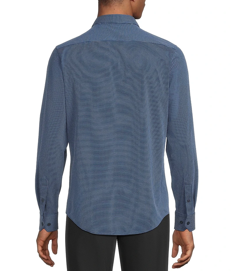 Murano Collezione Slim-Fit Cross Pattern Long Sleeve Woven Shirt