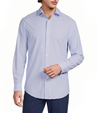 Murano Collezione Slim Fit Dash Stripe Long Sleeve Woven Shirt