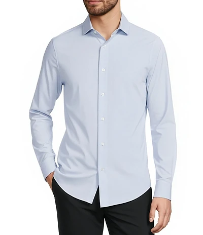 Murano Collezione Slim Fit Dot Pattern Long Sleeve Woven Shirt