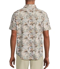 Murano Collezione Slim Fit Floral Print Performance Stretch Short Sleeve Woven Shirt