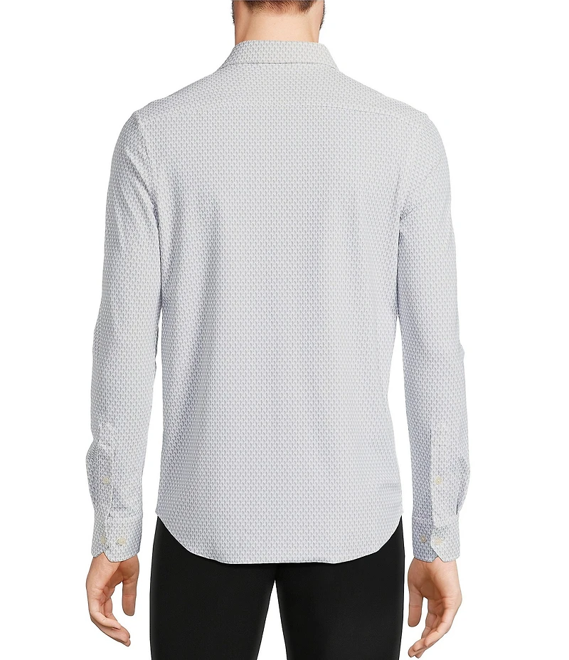 Murano Collezione Slim Fit Geometric Print Long Sleeve Woven Shirt