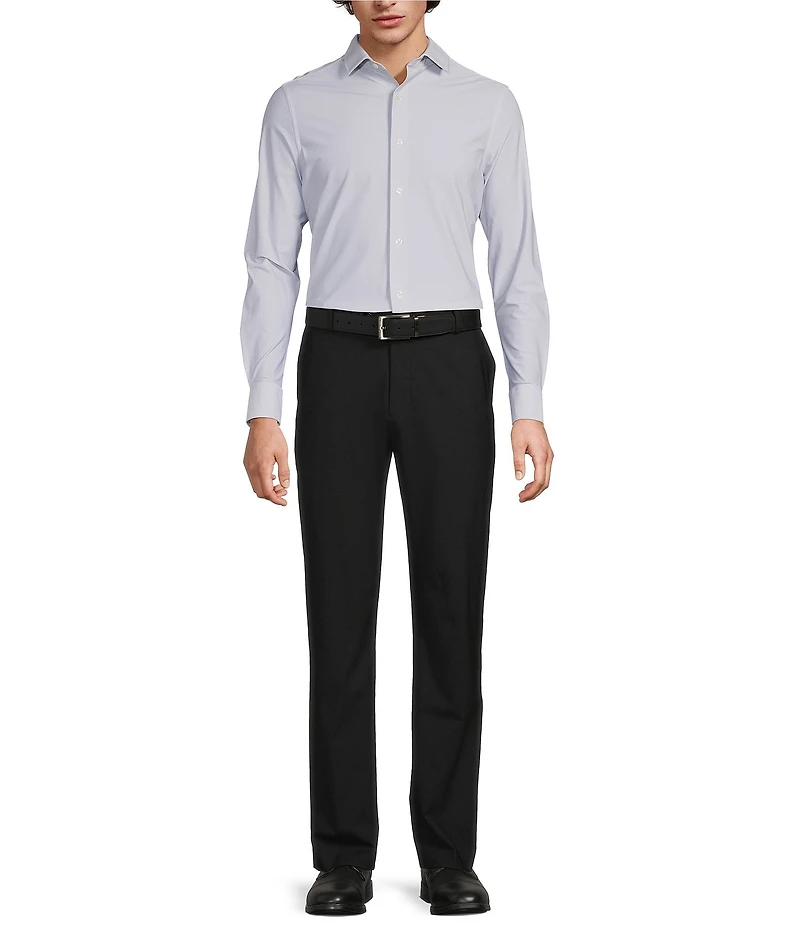 Murano Collezione Slim Fit Grid Pattern Long Sleeve Woven Shirt
