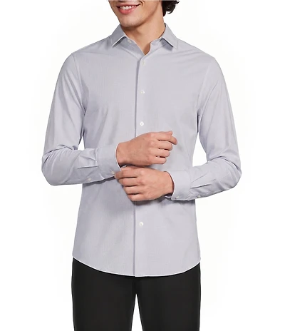 Murano Collezione Slim Fit Grid Pattern Long Sleeve Woven Shirt