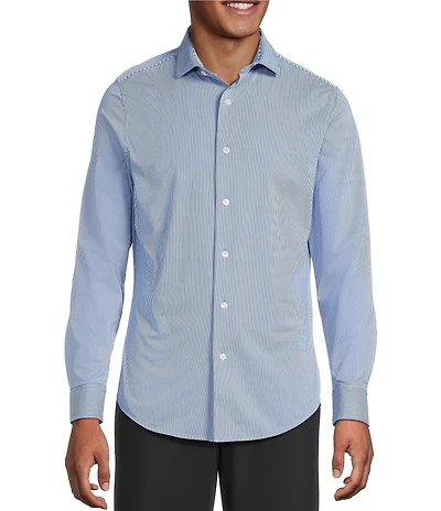 Murano Collezione Slim-Fit Pin Stripe Long Sleeve Woven Shirt
