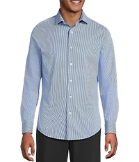 Murano Collezione Slim-Fit Pin Stripe Long Sleeve Woven Shirt