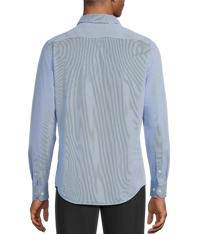 Murano Collezione Slim-Fit Pin Stripe Long Sleeve Woven Shirt