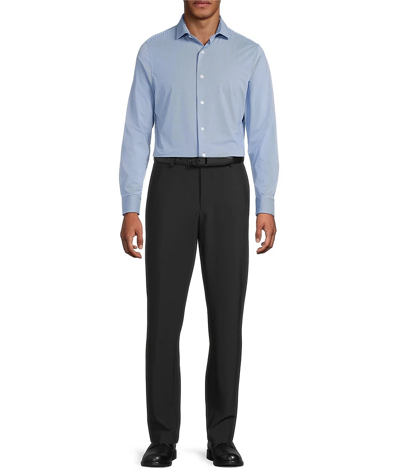 Murano Collezione Slim-Fit Pin Stripe Long Sleeve Woven Shirt