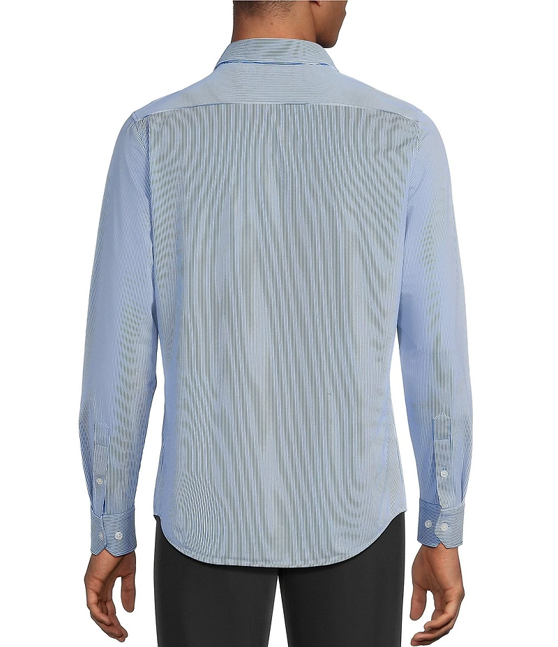 Murano Collezione Slim-Fit Pin Stripe Long Sleeve Woven Shirt
