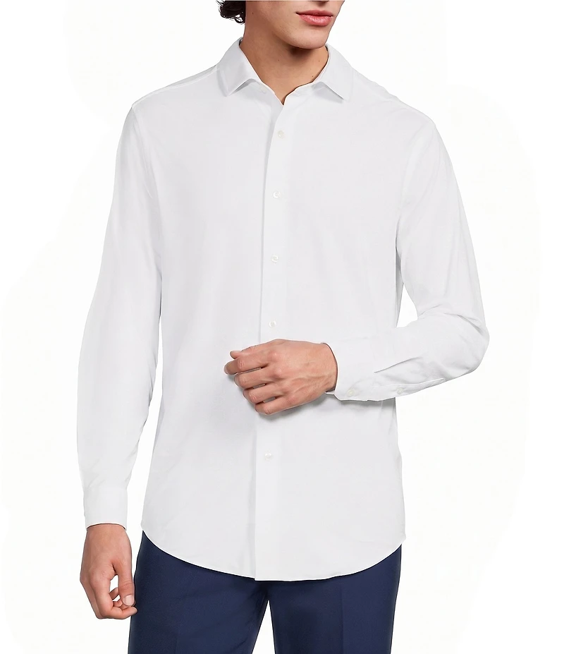 Murano Collezione Slim Fit Solid Long Sleeve Woven Shirt